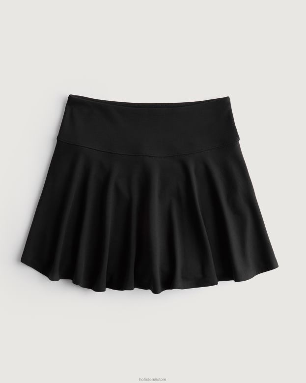 Bottoms Hollister Women Ultra High-Rise Mini Skater Skort 48820483 Black