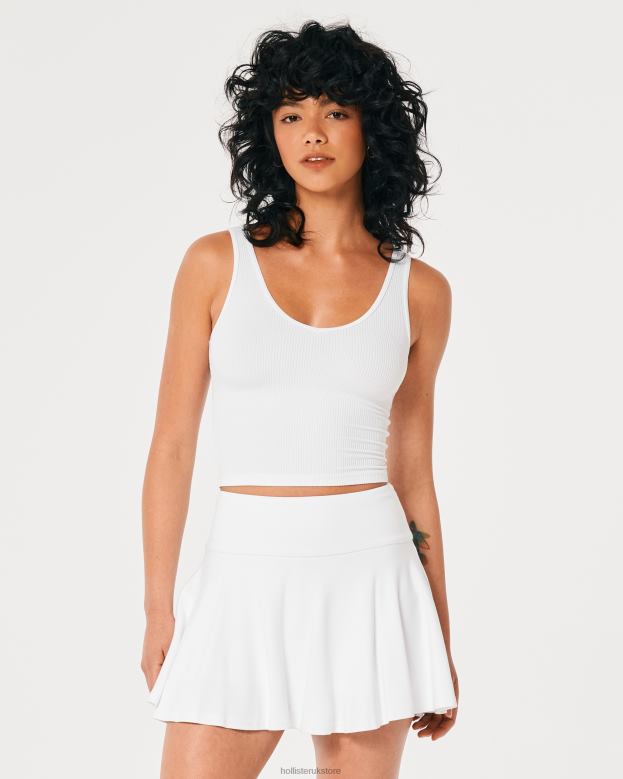 Bottoms Hollister Women Ultra High-Rise Mini Skater Skort 48820496 White