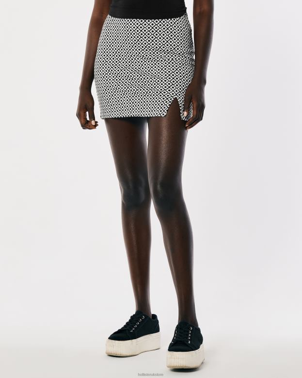 Bottoms Hollister Women Ultra High-Rise Printed Mini Skirt 48820770 Black Pattern