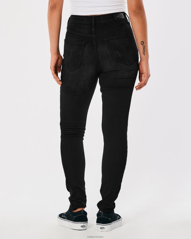 Bottoms Hollister Women Ultra High-Rise Ripped Black Super Skinny Jeans 48820694 Black Ripped