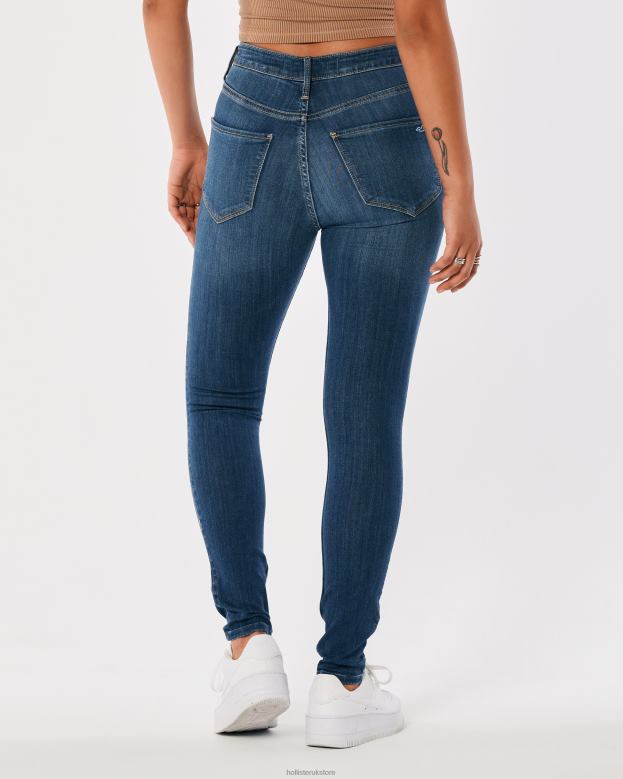 Bottoms Hollister Women Ultra High-Rise Ripped Medium Wash Jean Leggings 48820685 Medium Destroy