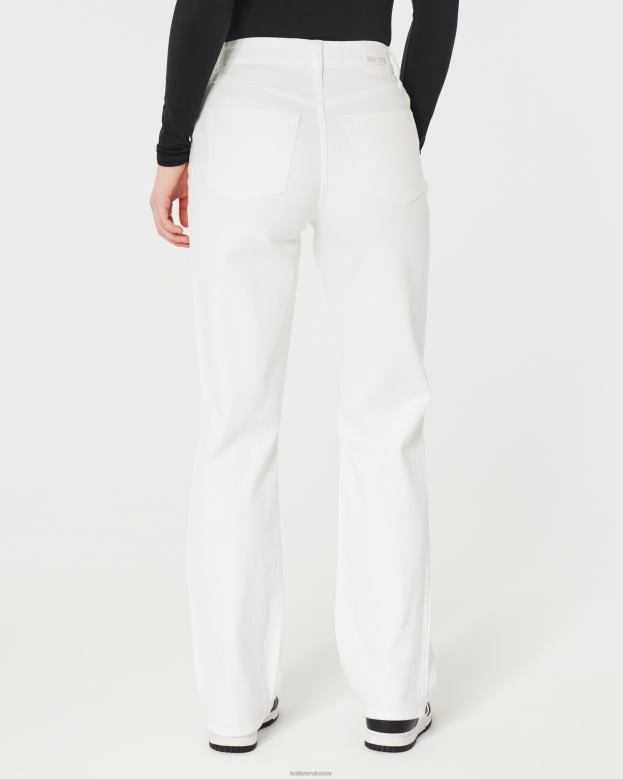 Bottoms Hollister Women Ultra High-Rise Ripped White Dad Jeans 48820601 Ripped White