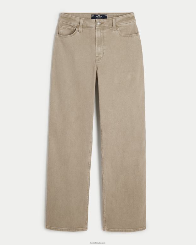 Bottoms Hollister Women Ultra High-Rise Tan Dad Jeans 48820604 Light Brown