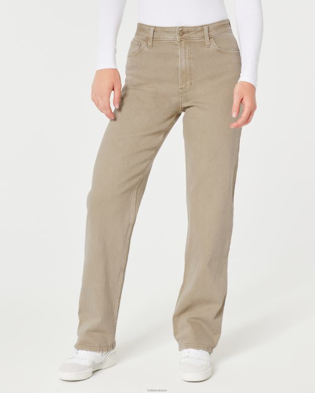 Bottoms Hollister Women Ultra High-Rise Tan Dad Jeans 48820604 Light Brown