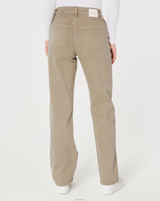 Bottoms Hollister Women Ultra High-Rise Tan Dad Jeans 48820604 Light Brown