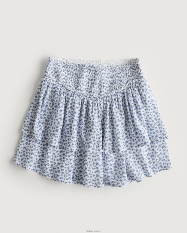 Bottoms Hollister Women Ultra High-Rise Tiered Mini Skort 48820597 White Floral