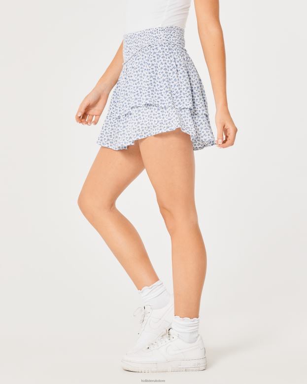 Bottoms Hollister Women Ultra High-Rise Tiered Mini Skort 48820597 White Floral