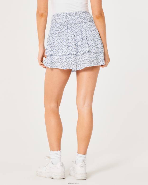 Bottoms Hollister Women Ultra High-Rise Tiered Mini Skort 48820597 White Floral