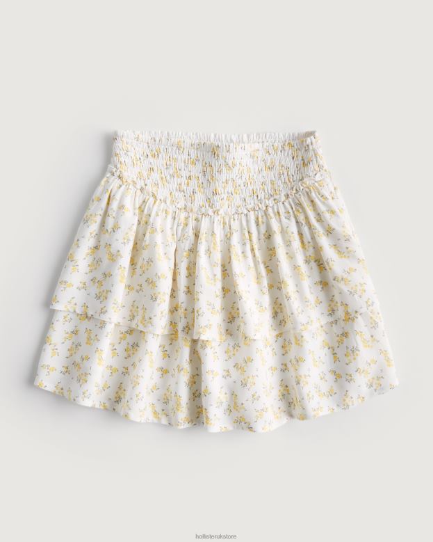 Bottoms Hollister Women Ultra High-Rise Tiered Mini Skort 48820721 White Floral