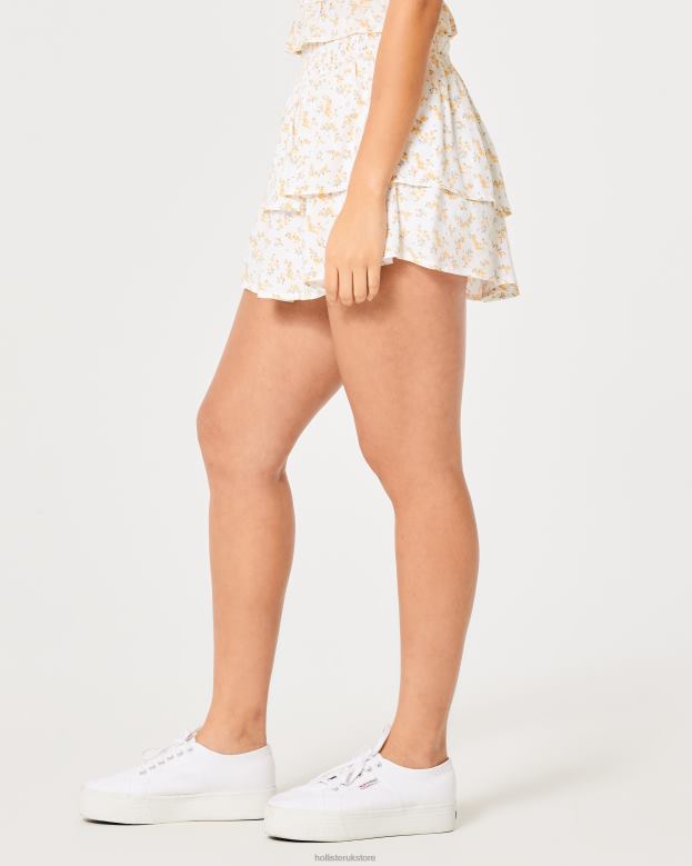 Bottoms Hollister Women Ultra High-Rise Tiered Mini Skort 48820721 White Floral