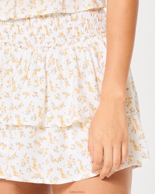 Bottoms Hollister Women Ultra High-Rise Tiered Mini Skort 48820721 White Floral
