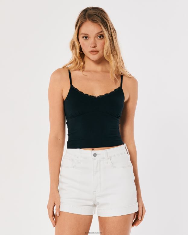Bottoms Hollister Women Ultra High-Rise White Denim Mom Shorts 48820500 White