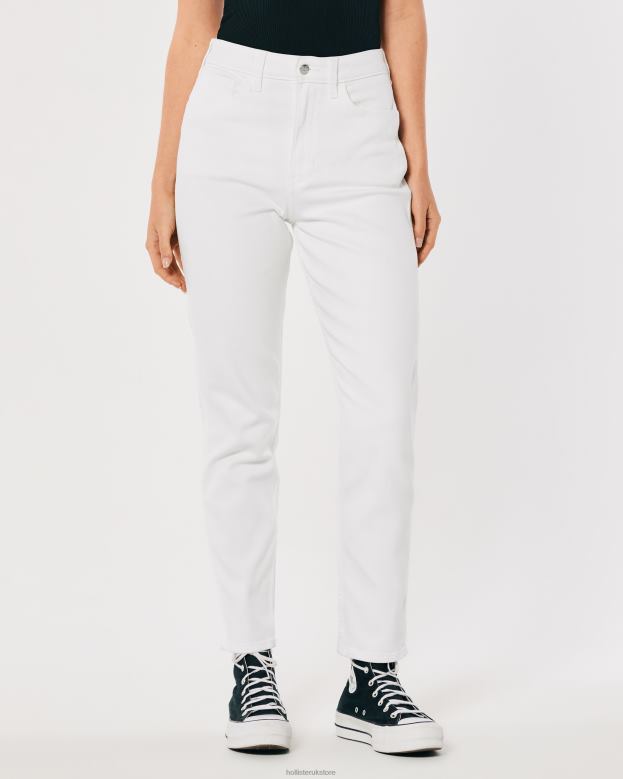 Bottoms Hollister Women Ultra High-Rise White Mom Jeans 48820577 White