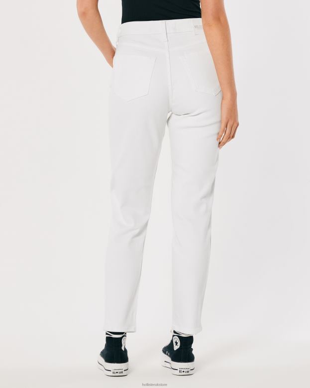 Bottoms Hollister Women Ultra High-Rise White Mom Jeans 48820577 White