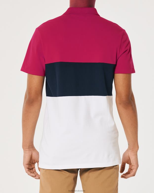 Tops Hollister Men Colorblock Polo 488201063 Red Navy And White