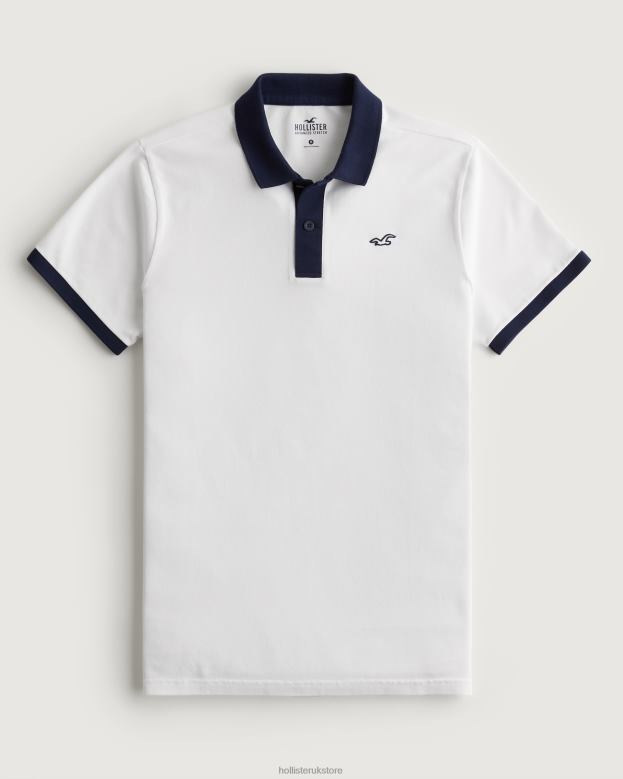 Tops Hollister Men Contrast Collar Polo 48820992 White
