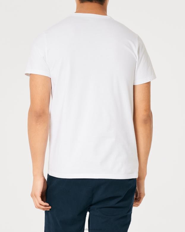 Tops Hollister Men Cotton Logo Graphic Tee 48820971 White
