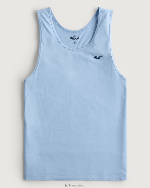 Tops Hollister Men Cotton Logo Icon Tank 48820837 Light Blue