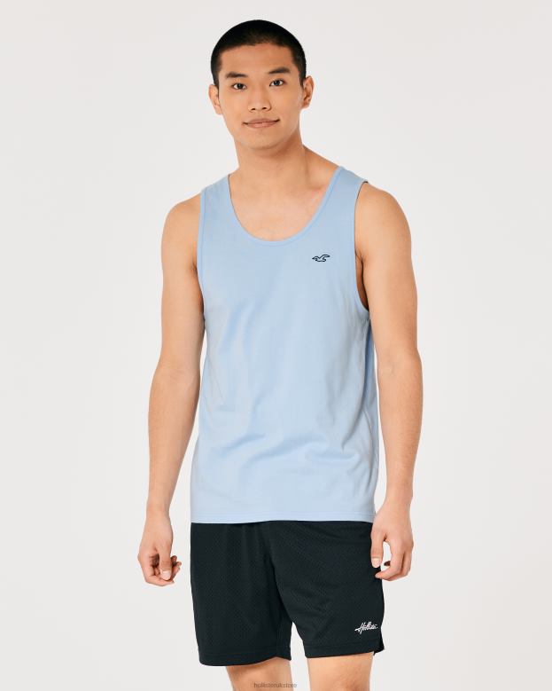 Tops Hollister Men Cotton Logo Icon Tank 48820837 Light Blue