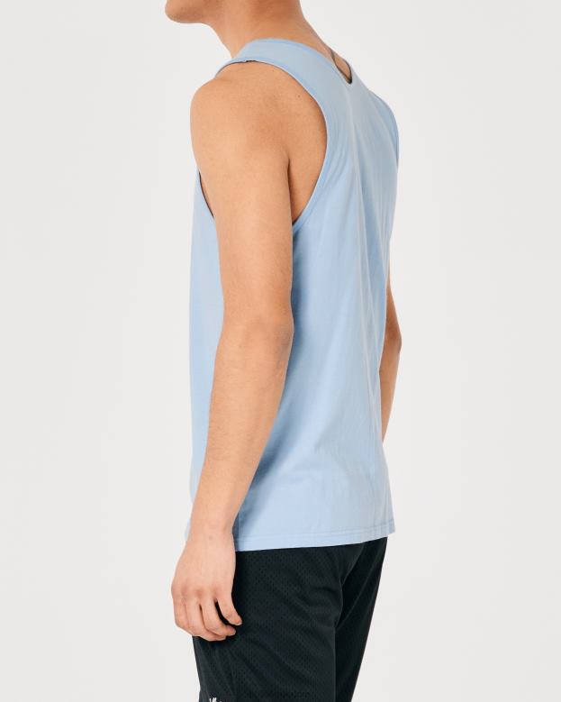 Tops Hollister Men Cotton Logo Icon Tank 48820837 Light Blue