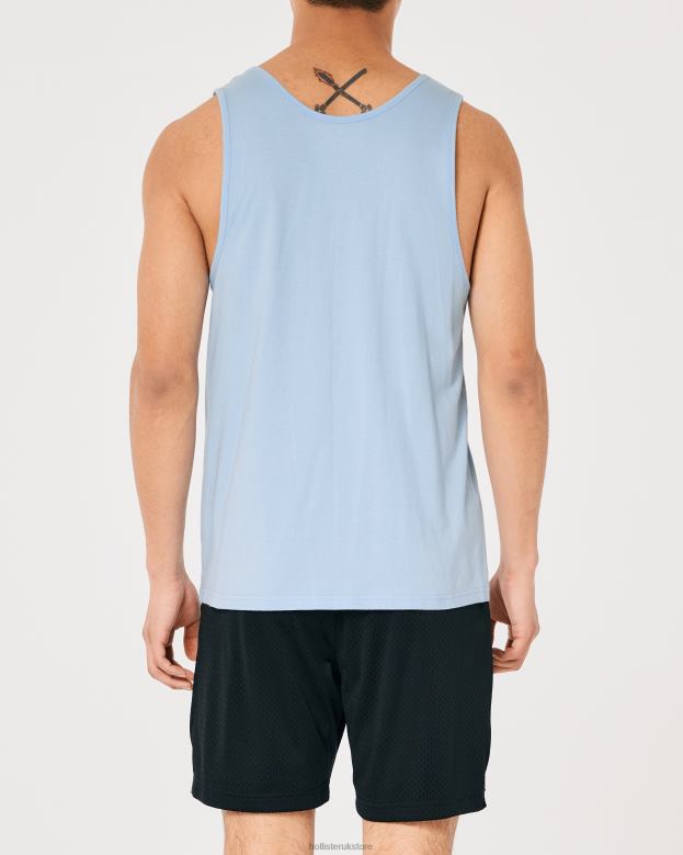 Tops Hollister Men Cotton Logo Icon Tank 48820837 Light Blue