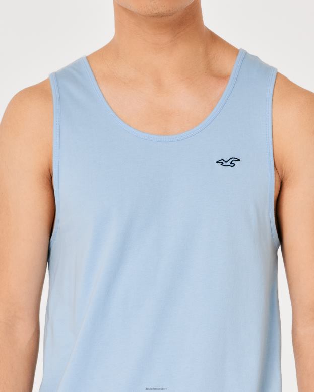 Tops Hollister Men Cotton Logo Icon Tank 48820837 Light Blue