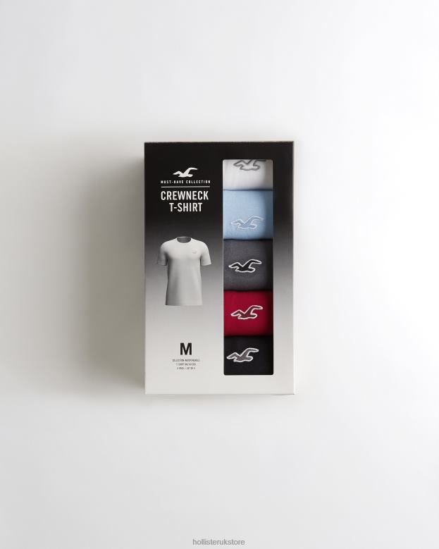 Tops Hollister Men Crew T-Shirt 5-Pack 48820819 Multi 5 Crew