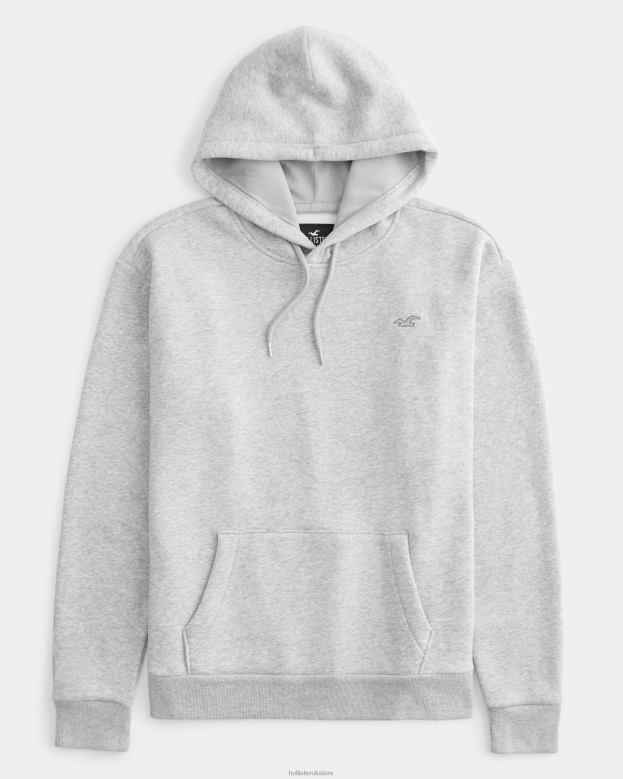 Tops Hollister Men Feel Good Icon Hoodie 488201040 Heather Grey With Icon