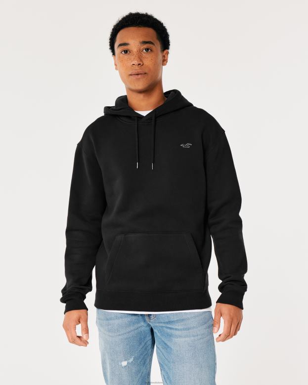 Tops Hollister Men Feel Good Icon Hoodie 48820892 Black