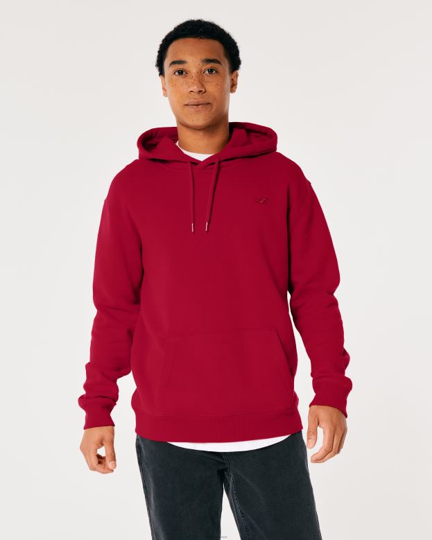 Tops Hollister Men Feel Good Icon Hoodie 48820993 Red