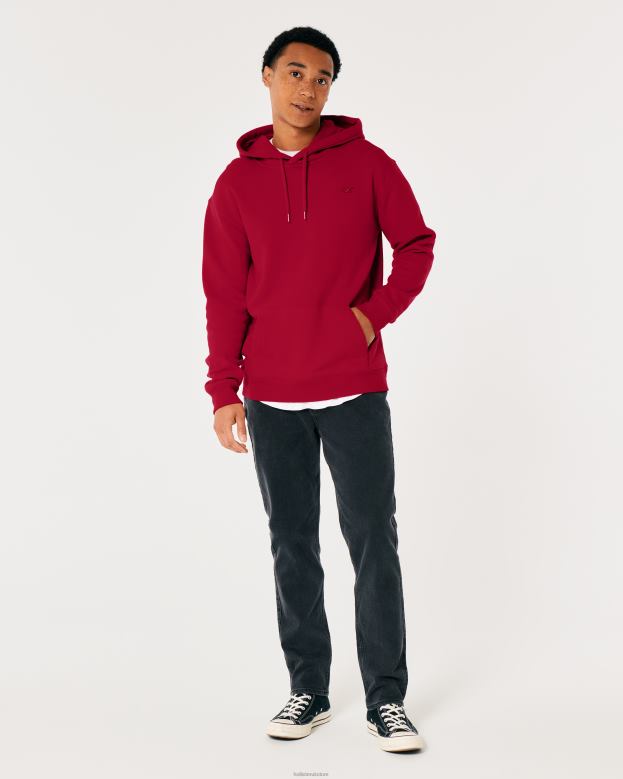 Tops Hollister Men Feel Good Icon Hoodie 48820993 Red
