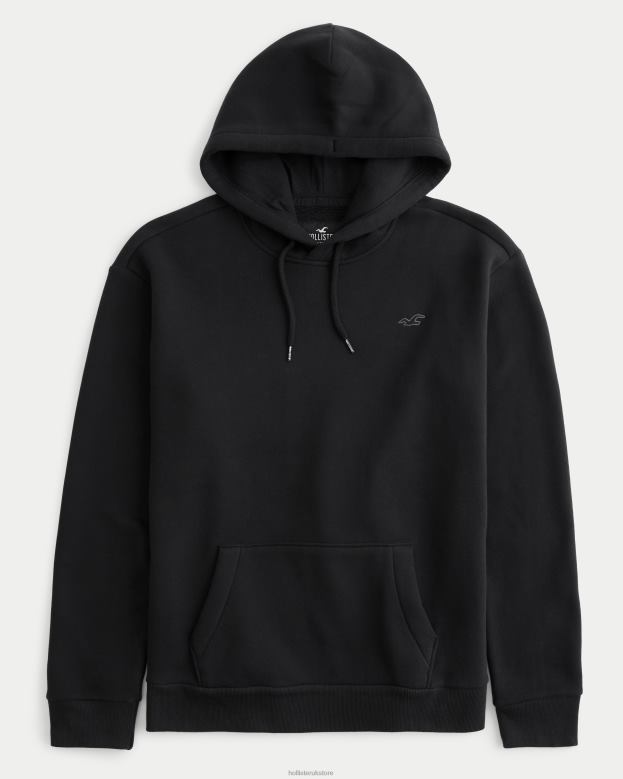 Tops Hollister Men Feel Good Icon Hoodie 48820994 Black With Icon