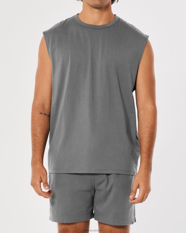 Tops Hollister Men Gilly Hicks Active Essentials Muscle Tank 48820976 Dark Grey