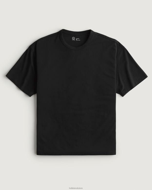 Tops Hollister Men Gilly Hicks Active Essentials Oversized Crew T-Shirt 488201082 Black