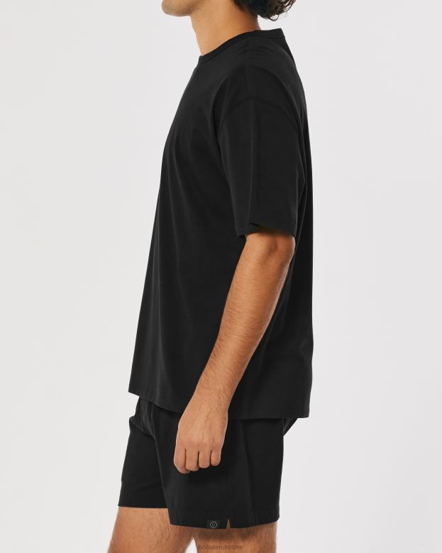 Tops Hollister Men Gilly Hicks Active Essentials Oversized Crew T-Shirt 488201082 Black