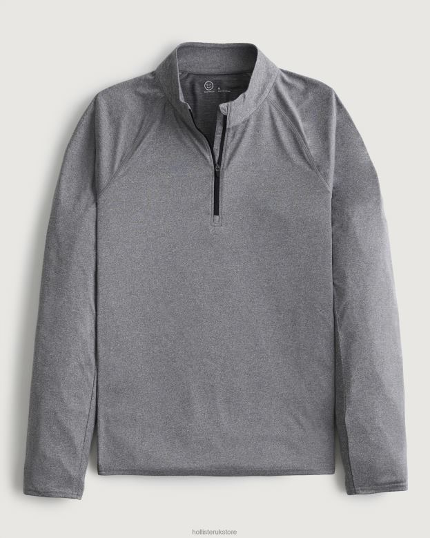 Tops Hollister Men Gilly Hicks Active Lightweight Knit Quarter-Zip 488201045 Heather Grey