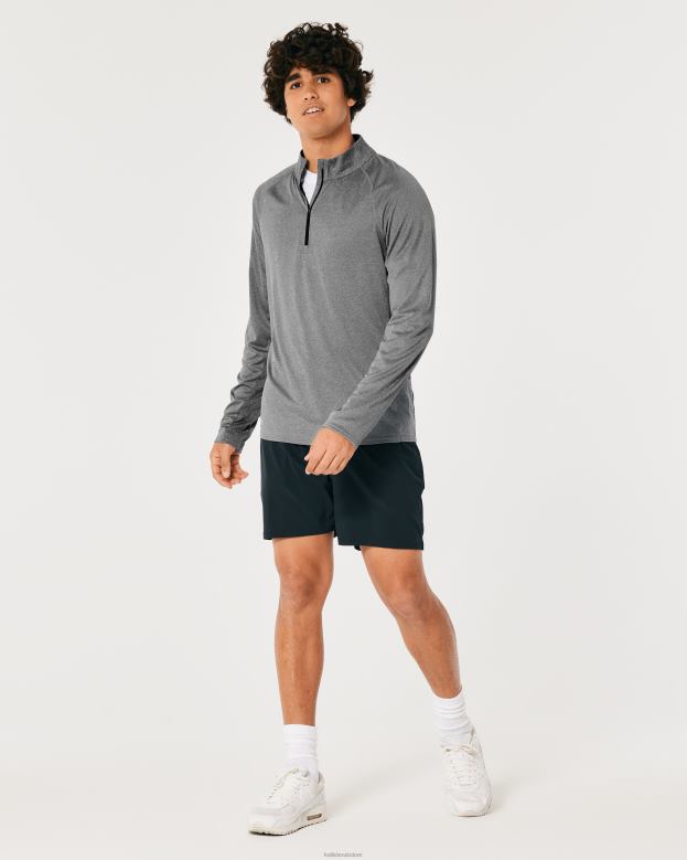 Tops Hollister Men Gilly Hicks Active Lightweight Knit Quarter-Zip 488201045 Heather Grey