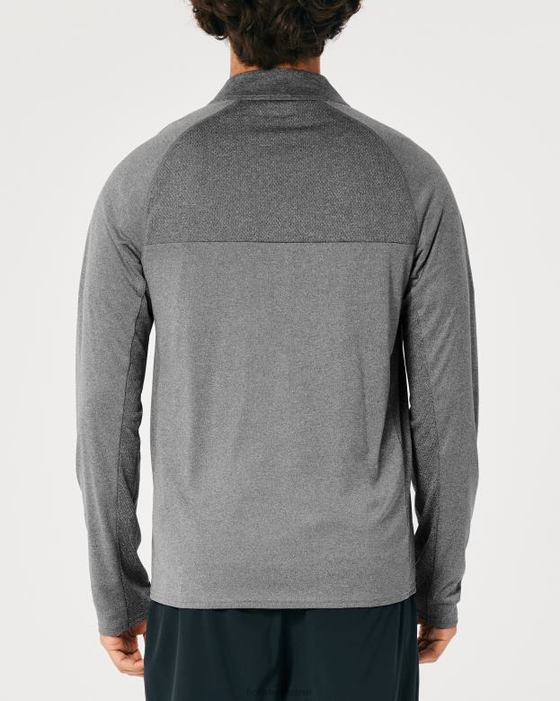Tops Hollister Men Gilly Hicks Active Lightweight Knit Quarter-Zip 488201045 Heather Grey