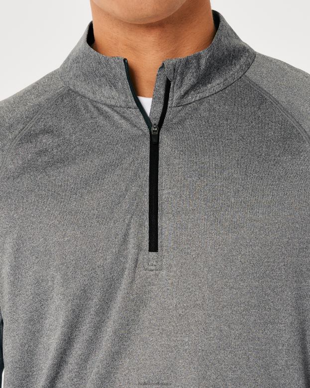 Tops Hollister Men Gilly Hicks Active Lightweight Knit Quarter-Zip 488201045 Heather Grey