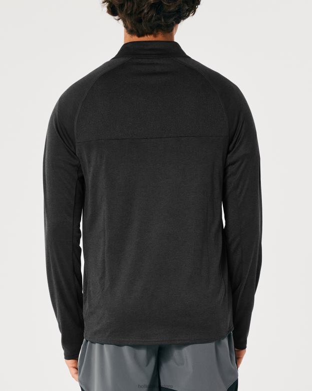Tops Hollister Men Gilly Hicks Active Lightweight Knit Quarter-Zip 488201046 Black