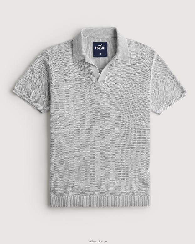 Tops Hollister Men Johnny Collar Sweater Polo 48820792 Grey