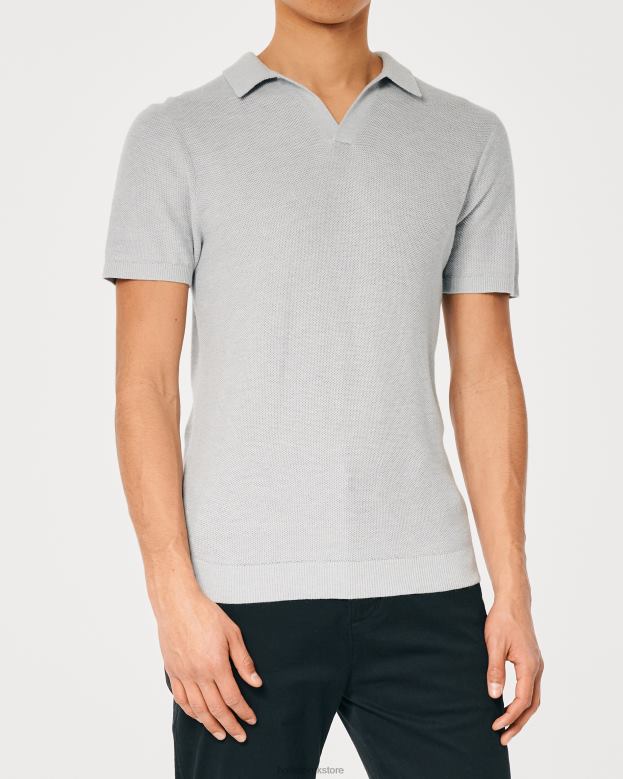Tops Hollister Men Johnny Collar Sweater Polo 48820792 Grey