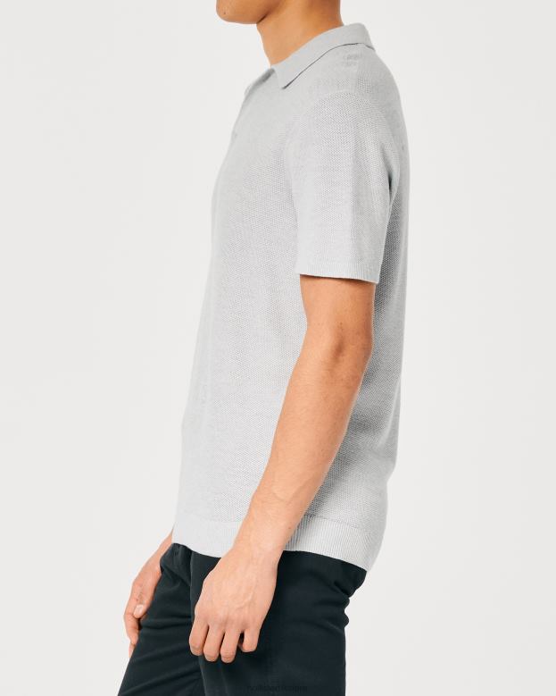 Tops Hollister Men Johnny Collar Sweater Polo 48820792 Grey