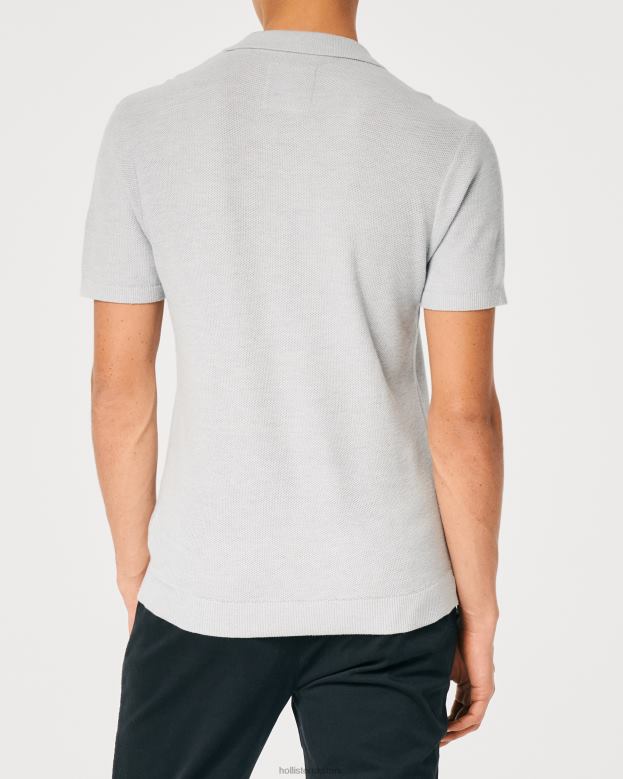 Tops Hollister Men Johnny Collar Sweater Polo 48820792 Grey