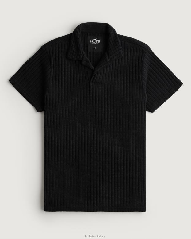 Tops Hollister Men Knit Johnny Collar Polo 48820911 Black