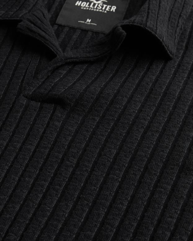 Tops Hollister Men Knit Johnny Collar Polo 48820911 Black