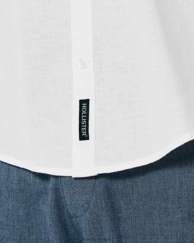 Tops Hollister Men Linen Blend Shirt 48820918 White