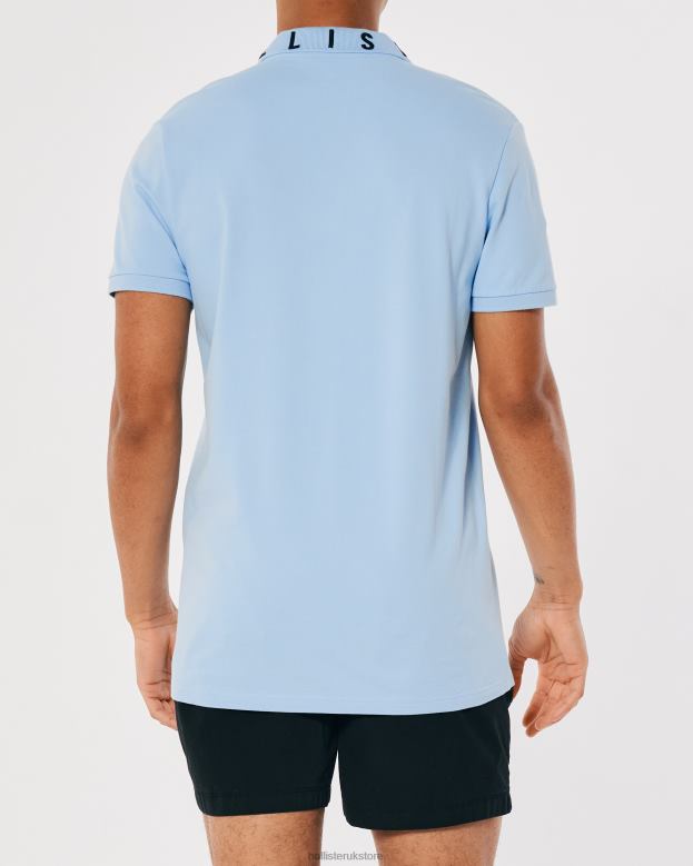 Tops Hollister Men Logo Collar Polo 48820821 Light Blue