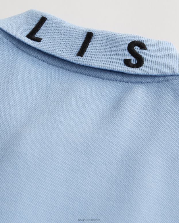 Tops Hollister Men Logo Collar Polo 48820821 Light Blue