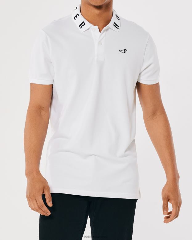 Tops Hollister Men Logo Collar Polo 48820833 White